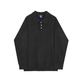 Autumn Men's Polo Collar Lightweight Sweater Men's Loose Korean Fashion Kintwear Long Sleeve Oversized Clothes Male