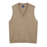 Foesce Menswear Korean Style Fashion Knitted Vest Men's Autumn New Personalized V-Neck Loose Sleeveless Sweater Vests Tide