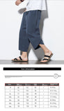 Summr Men Chinese Style Cotton Linen Harem Pants Men Streetwear Breathable Beach Pants Male Casual Calf-Lenght Trousers