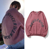 Kanye Sunday Service Printed Pullovers Justin Bieber Vintage Washed Sweatshirts Mens Streetwear Hoodie Letters Print Hip Hop