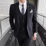 Foesce Blazers Jacket Pants 2 Pcs Set  Fashion New Men's Casual Boutique Business Wedding and Groom Suits Coat Trousers
