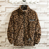 Autumn Leopard Jacket Men And Women Soft Loose Outerwear Fashion Street Zipper Hooded Coat Clothing Male Female Plus Size 4XL
