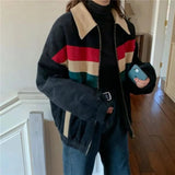 Foesce Autumn Women Corduroy Bomber Jacket Lady Patchwork Casual Jacket Female Clothing Loose Hip Hop Women's Winter Coat