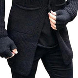 Men's Winter Sweater Striped Jacquard Solid High Street Knitted Turn-down Collar Casual Slim Fit Thick Warm Knitwear