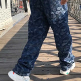 Trendy Men Plus Size Jeans Loose Baggy Casual Denim Pants Straight Trousers Hiphop Harem Jeans Streetwear Men Clothing