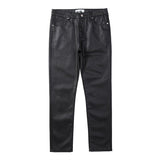 Foesce Harajuku Black Jeans Men's Vibe Waxed Casual Trousers Straight Pockets Oversized Pencil Pants Loose Hip Hop Mens Pants