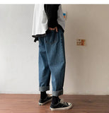 Foesce Harajuku Couple Denim Jeans Pants Men Vintage Clothes Printing Straight Spring Clothing Loose Plus Size Jean