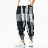 Foesce Loose Ankle-Length Linen Pants Men Joggers Men Pants Streetwear Harem Pants Men Trousers 5XL Hip Hop Spring