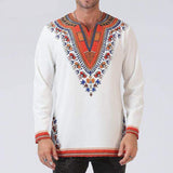 Foesce Odeneho Shirts Men's White Polished Cotton Tops With Dashiki. African Clothing Male Plus Size  Long T shirts