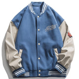 Streetwear Love Pattern Baseball Jacket Men Tops Hip Hop Patchwork Letter Print Varsity Jacket Women Outwear Autumn Coat