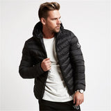 Fashion Winter New Warm Cotton Jacket Muscle Hooded Zipper Jacket Men's Casual Loose Cotton Jacket Coat