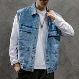 Veste Sans Manche Homme Mens Vest Mens Jackets Sleeveless Denim Jacket Veste Homme Sleeveless Jacket Men Casual Cotton Comfort