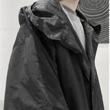 Foesce Men's Medium And Long Cotton Windbreaker Black Coat Windbreaker Fashion New Winter Cotton Jacket
