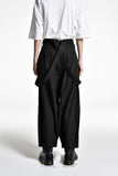 Men's spring and autumn wide leg pants overalls loose men's casual pants large size suspenders Japanese