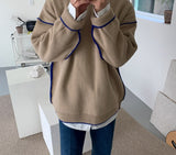 Men's wear round collar sweater Korean loose trendy kintted tops for male autumn and winter thickened new clothes