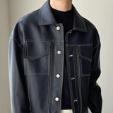 Black Beige Leather Jacket Men Fashion Casual Oversized Motorcycle Jackets Mens Streetwear Loose Hip-hop Bomber Jacket Men