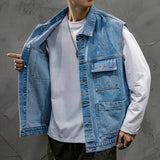 Veste Sans Manche Homme Mens Vest Mens Jackets Sleeveless Denim Jacket Veste Homme Sleeveless Jacket Men Casual Cotton Comfort