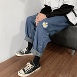 Foesce Harajuku Couple Denim Jeans Pants Men Vintage Clothes Printing Straight Spring Clothing Loose Plus Size Jean