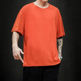 Foesce New Summer Men's T Shirt Fashion Solid T Shirt Mens Oversized Hip Hop Short Sleeve Casual Cotton Mens Streetwear Top Tees