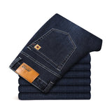 Men's Straight Elastic Cotton Jeans Men Fashion Business Classic Style Jean Denim Pants Trousers Big Size 35 40 42 44 46