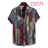 Fashion Dot Mens Hawaiian Beach Shirts  Summer New Short Sleeve Floral Print Tropical Aloha Shirts Holiday Vacation Clothing