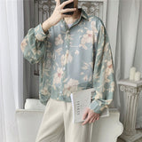 Men's Hawaiian Shirt Long Sleeve Sunscreen Clothes Floral Printing Shirt Loose Camisa Masculina Fashion Shirts M-XL