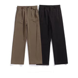 Men's Brown Color Straight Pants Slim Fit Korean Style Solid Color Suit Pants Comfortable Fabric High-quality Trousers