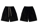 Cargo Shorts Harajuku Hip Hop Side Pockets Velvet Baggy Short Pants Fashion Jogging Summer Loose Streetwear Men Pant
