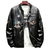 MA-1Military Biker Leather Bomber Jacket Men Autumn Fashion Slim Fit Pilot Zipper Coat Street Baseball Outerwear Male Tops 5XL