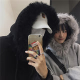 Foesce Plus Velvet Padded Hoodies Men's Warm Fashion Casual Fur Collar Hooded Sweatshirt Men Streetwear Korean Pullover Hoodie Mens