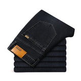 Men's Straight Elastic Cotton Jeans Men Fashion Business Classic Style Jean Denim Pants Trousers Big Size 35 40 42 44 46