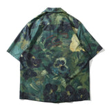 Hand Paint Full Printed Hawaiian Shirts Men Summer Street Men's Shirt