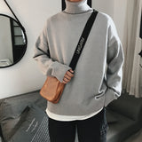 Men Oversized Turtleneck Sweaters Winter Korean Fashions Pullover Harajuku Black Knitwear