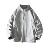 Men Sweatshirts Pullover No Hood With Zippers Collar Hip Hop Rock Punk Hoodies Outwear