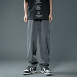 Foesce Autumn New Streetwear Baggy Jeans Men Korean Fashion Loose Straight Wide Leg Pants Male Brand Clothing Black Light Blue