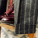 Men's Trousers Pants Retro Autumn Striped Tweed Casual Pant Trousers Wear Gentleman Trousers Suit Male Man Pants Plus Size