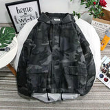 Spring New Camo Jacket Men Fashion Washed Military Wind Hooded Jacket Man Streetwear Hip Hop Loose Bomber Jacket Male Clothes