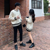 Women Fashion Patchwork Couple Casual Preppy Style Popular Ulzzang Design Simple Daily Chic Comfortable Basic Retro