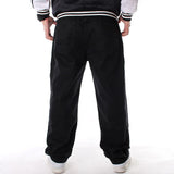 Foesce Plus Size Mens Jeans Top Rushed Stripe Loose Hip Hop Jeans Men Printed Hiphop Demin Pants Tide Trousers Embroidered Flower Wings