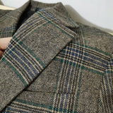 Foesce Americana Hombre Wool Blend Suit Mens Business Versatile Luxury Casual Chaqueta Hombre Formal Coat Fashion Tweed  Blazers Men