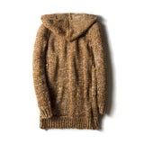 Winter Men's Sweaters Fashion Male Long Knitted Sweater Hooded Coats Casual Slim Fit Knitted Cardigan Jackets Clothing