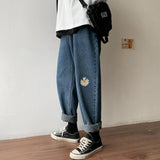 Foesce Harajuku Couple Denim Jeans Pants Men Vintage Clothes Printing Straight Spring Clothing Loose Plus Size Jean