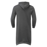 Men's Zipper Long Hooded Solid Color Personality Dark Style Full Body Sweatshirts Winter Warm Male Hip Hop Jacket Plus Size 5xl