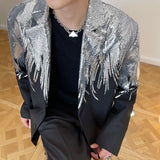 Heavy Craft Embroidery Sequin Trend Casual Men's Blazer New Autumn Fashion fit Jacket Streetwear Suit Coat