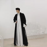 Dark makings long sleeve shirt young men's hair stylist Benfeng autumn style new super long jacket loose