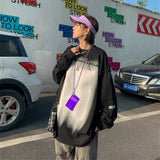 Gothic Cat T Shirt Streetwear Punk Tshirt Harajuku Summer Tops Spring Long Sleeve Couple Cool Ulzzang Loose Japan T-Shirt Male
