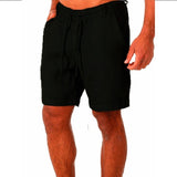 Foesce New Men's Cotton Linen shorts Pants Male Summer Breathable Solid Color Linen Trousers Fitness Streetwear S-4XL