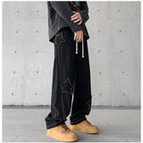 New Star Embroidery Straight Men Casual Pants Gothic Neutral New Wide Leg Hip-hop Fashion Youth Streetwear Trousers Y2K