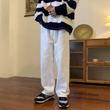 Vintage Coffee Straight Jeans Men Loose Denim Trousers Neutral Jean Pants Streetwear Casual Wide Leg Jeans Man Women Baggy Denim