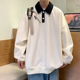 Autumn Lapel Hoodie Men Fashion 4 Colors Casual Oversized Sweatshirt Men Streetwear Hip Hop Loose Pullover Hoodies Mens Hoody